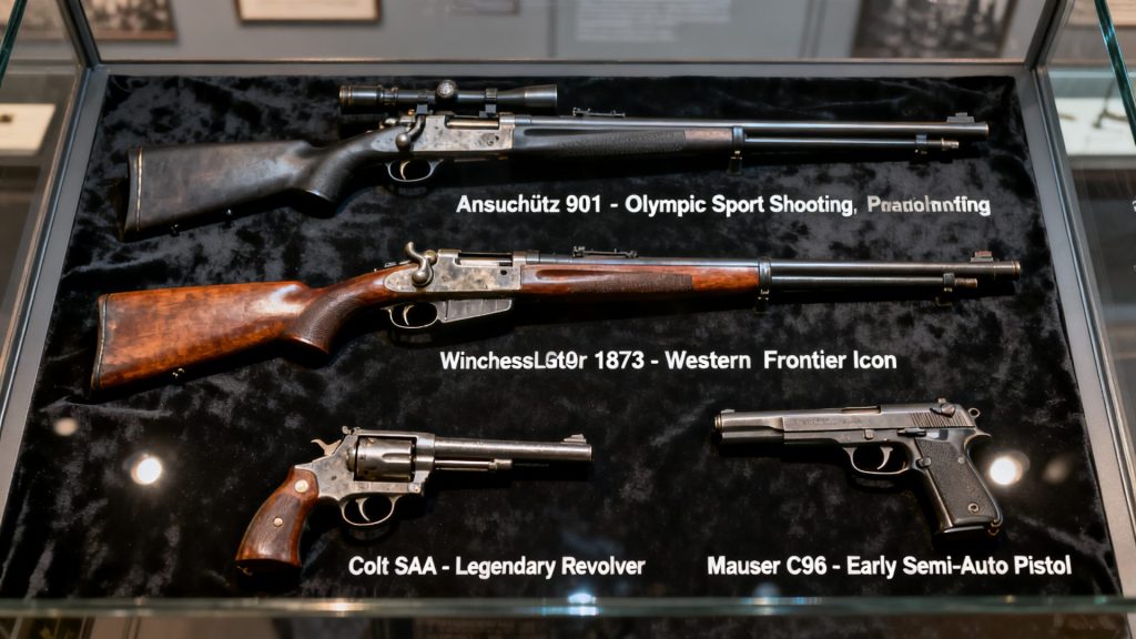 Les armes à feu les plus célèbres du tir sportif et de l'histoire avec texte
