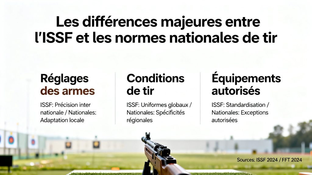 Les différences majeures entre l'ISSF et les normes nationales de tir avec texte