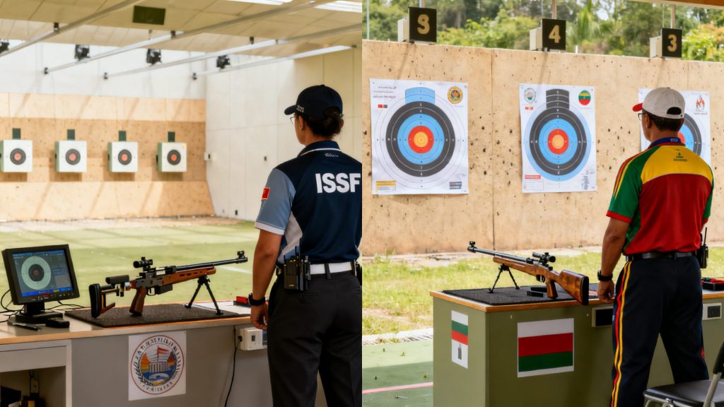 Les différences majeures entre l'ISSF et les normes nationales de tir sans aucun texte