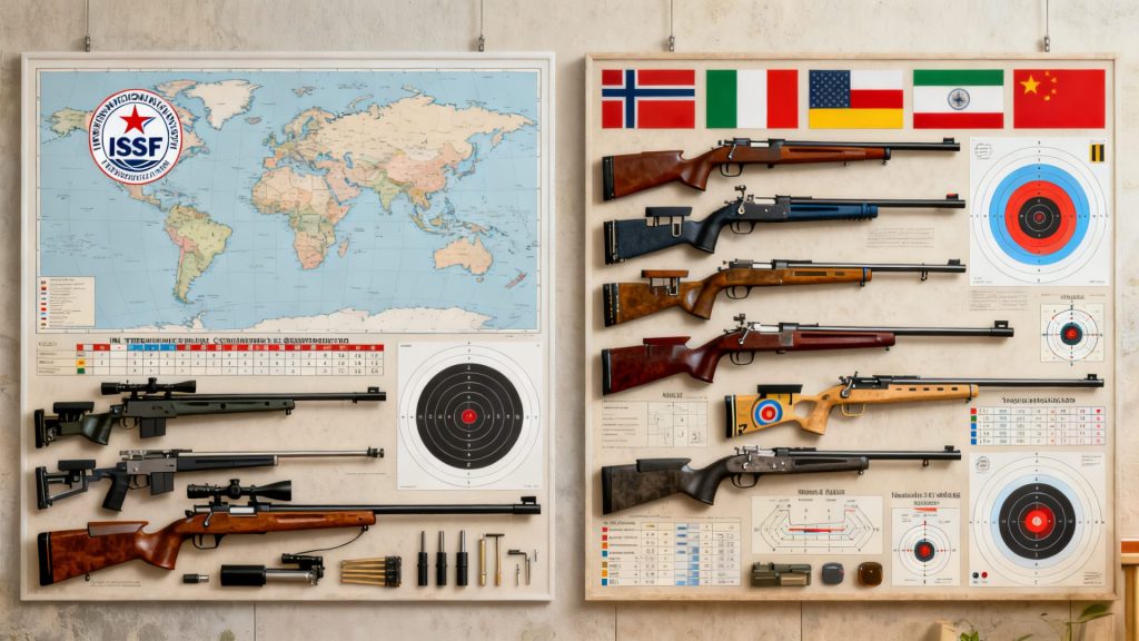 Les différences majeures entre l'ISSF et les normes nationales de tir sans aucun texte